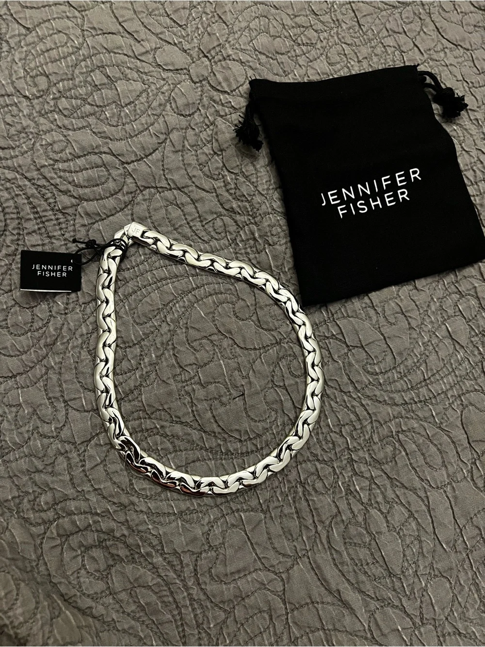 NWT Jennifer Fisher Tribeca Silver Chain Necklace - Bold Link Statement - Picture 1 of 6